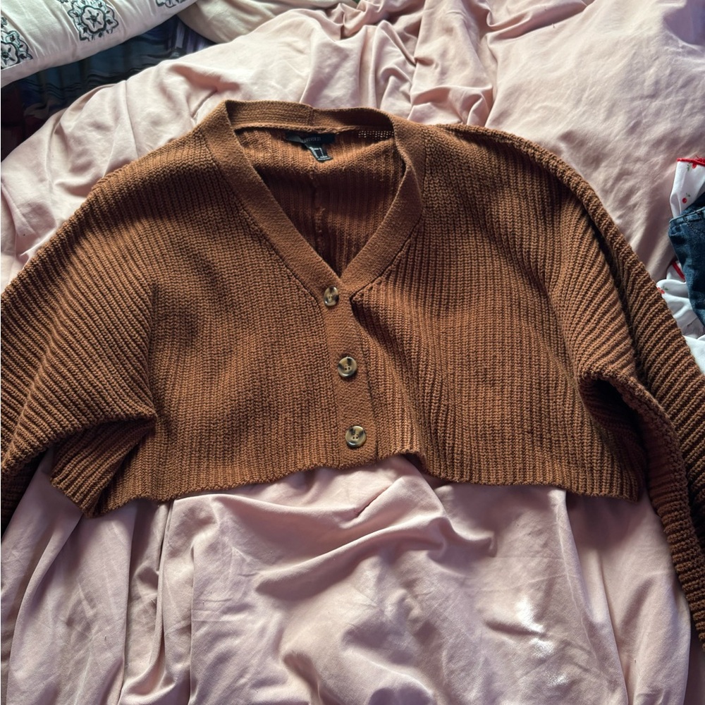Forever 21 Tan Button-Up Cardigan